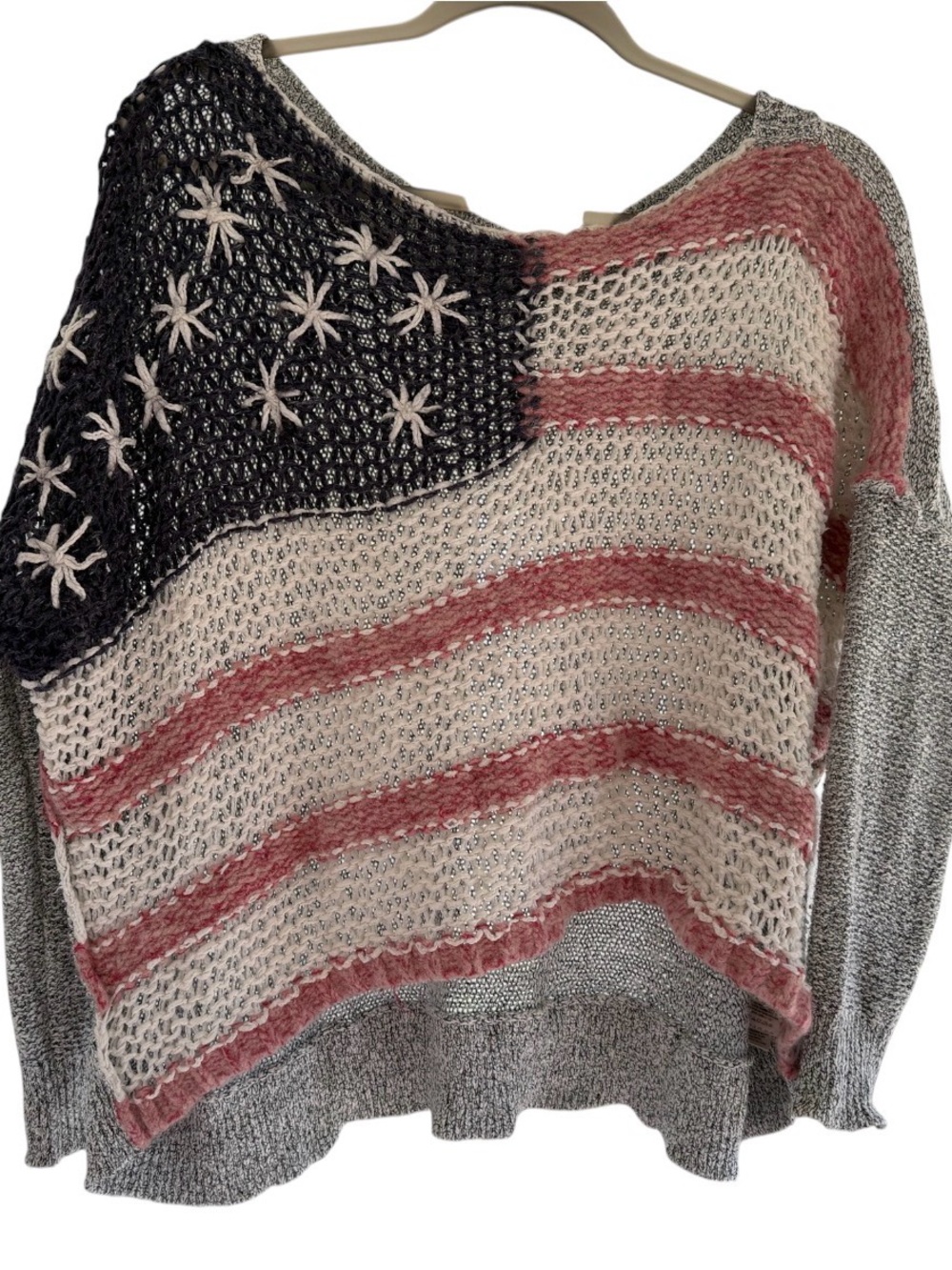 Free People Slouchy American Flag Sweater - Picture 2 of 10